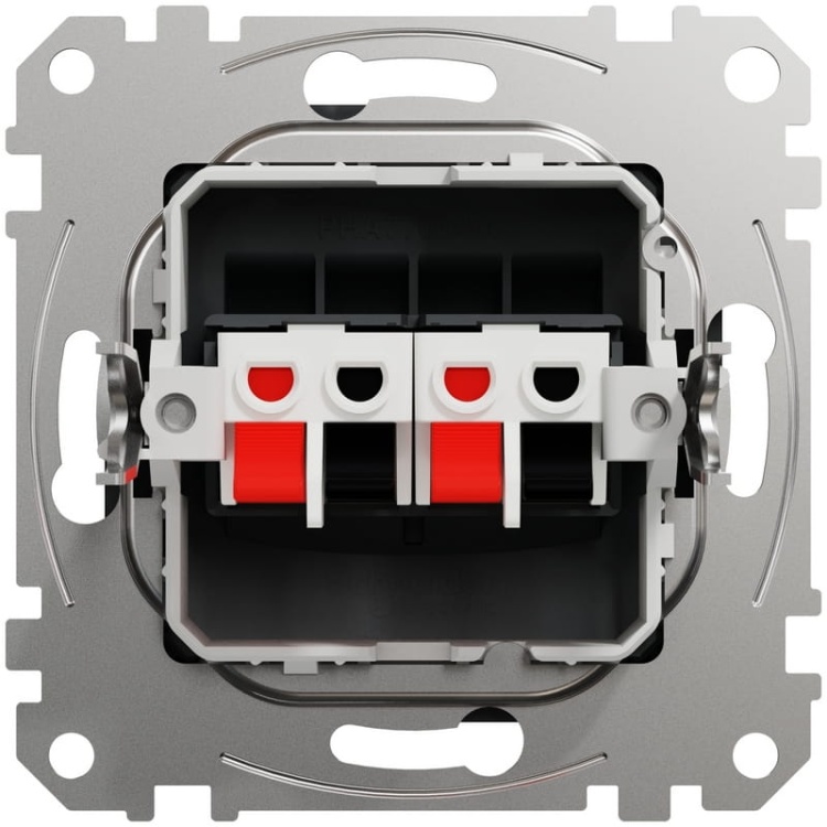 Mechanizm gniazda głośnikowego antracyt SDD114411 Sedna Schneider tył