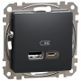 Mechanizm gniazda ładowania USB A+C 2,4A SDD114402 Sedna Schneider