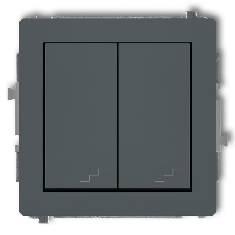 Mechanizm łącznika podwójnego schodowego szary mat 28DWP-3