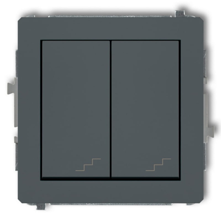 Mechanizm łącznika podwójnego schodowego szary mat 28DWP-3