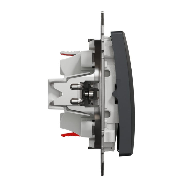 Mechanizm przycisku podwójnego antracyt SDD114118 Sedna Schneider bok