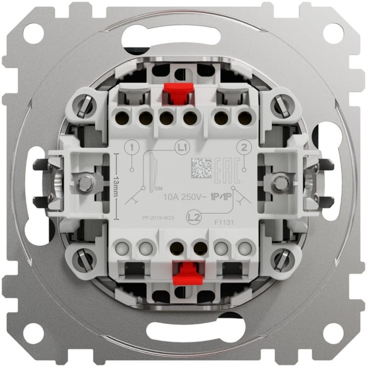 Mechanizm przycisku podwójnego antracyt SDD114118 Sedna Schneider tył