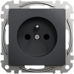Gniazdo 2P+PE Sedna SDD114012 antracyt przód