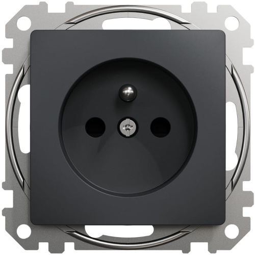 Gniazdo 2P+PE Sedna SDD114012 antracyt przód