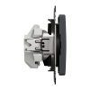 Antracytowe gniazdo z uziemieniem Schneider Electric bok