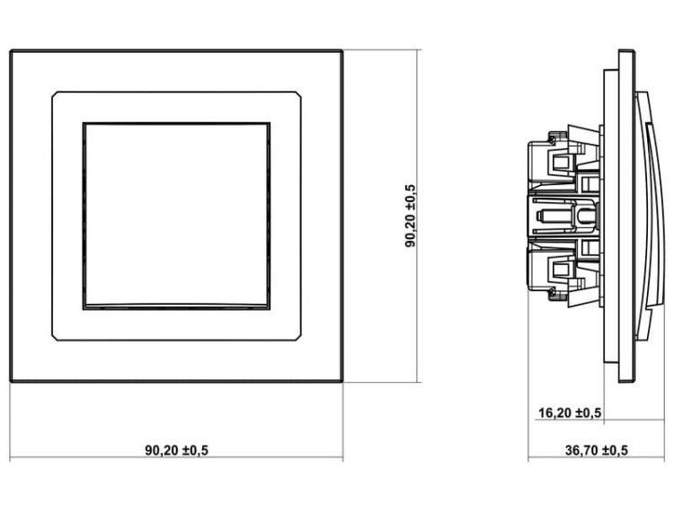 Mechanizm łącznika zwiernego „dzwonek” grafitowy mat 28DWP-4