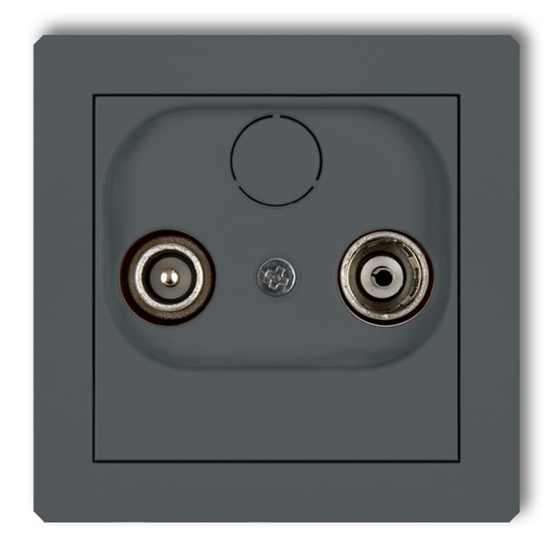 Mechanizm gniazda abonenckiego RTV przelotowego 15 dB grafitowy mat