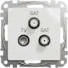 Mechanizm gniazda TV, 2xSAT końcowe biały SDD111481S Sedna Schneider przód