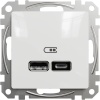 Mechanizm gniazda ładowania USB typu A+C 2,4A SDD111402 Sedna Schneider przód