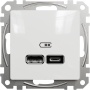 Gniazdo USB A i USB C Sedna SDD111402 białe
