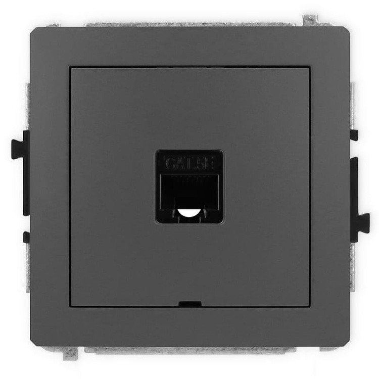 Mechanizm gniazda komputerowego pojedynczego 1XRJ45,KAT.5E, 8-styk grafitowy mat 28DGKBO-1