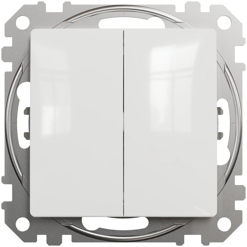 Mechanizm łącznika schodowego biały SDD111108 Sedna Schneider przód