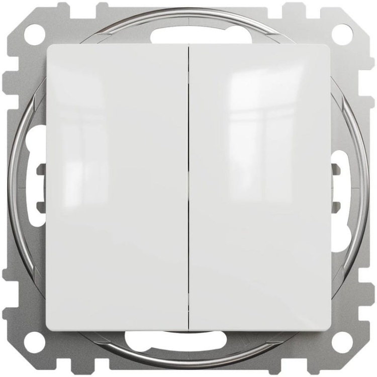 Mechanizm podwójnego przycisku podwójnego biały SDD111118 Sedna Schneider przód