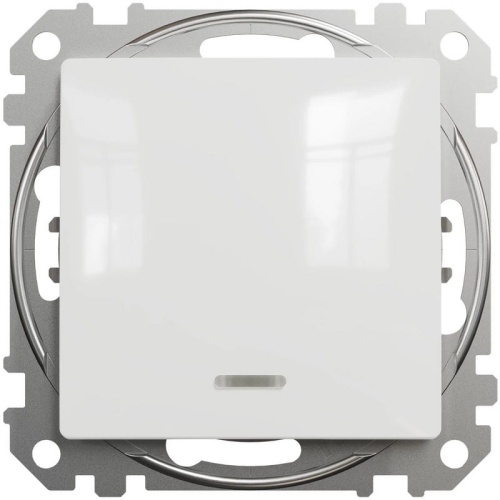 Mechanizm przycisku 1-biegunowego z podświetleniem biały SDD111111L Sedna Schneider przód