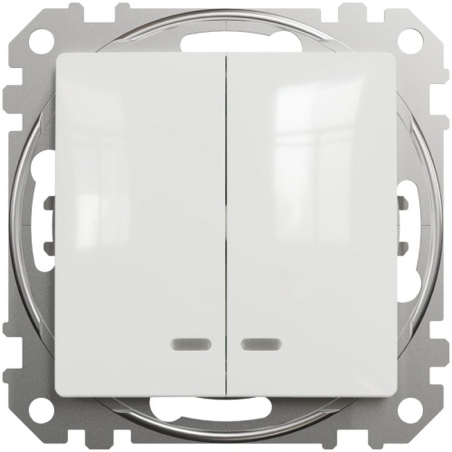 Mechanizm podwójnego łącznika świecznikowego z podświetleniem Sedna Schneider przód