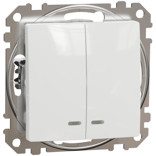 Mechanizm podwójnego łącznika świecznikowego z podświetleniem Sedna Schneider