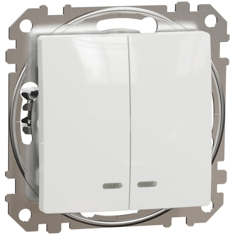 Mechanizm podwójnego łącznika świecznikowego z podświetleniem Sedna Schneider