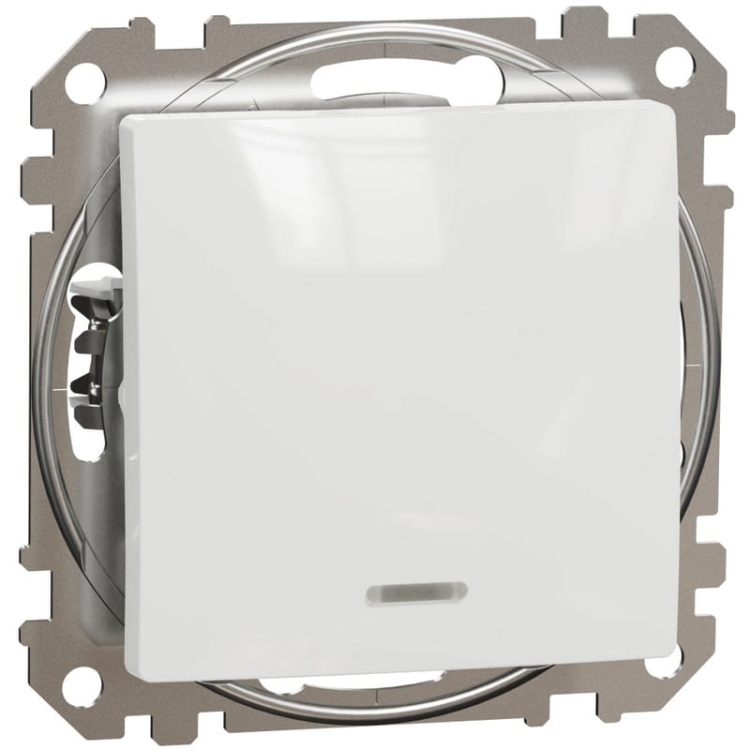 Mechanizm łącznika 1-biegunowego z podświetleniem biały SDD111101L Sedna Schneider