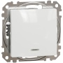 Biały łącznik jednobiegunowy Schneider Sedna z niebieskim podświetleniem