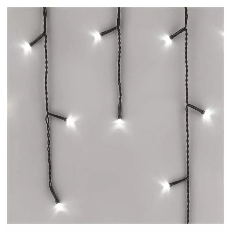 Kurtyna świetlna 200 LED sople zimna biel 3,6m zielony przewód IP44 D4CC01 EMOS zbliżenie.jpg