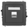 Mechanizm ładowarki USB pojedynczej 5V 2A grafitowy mat 28DCUSB-3