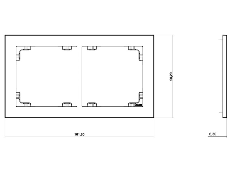 Ramka podwójna Deco Karlik - wymiary.