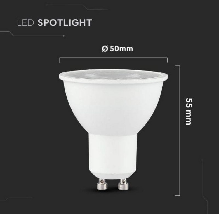 Żarówka LED GU10 7,5W 3000K SAMSUNG CHIP 610lm kąt 38° VTAC
