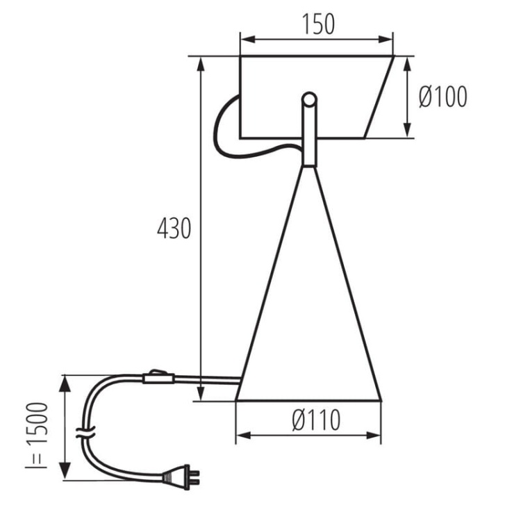 Lampa stołowa LARATA E27 max. 5W biała Kanlux 36260 wymiary.jpg