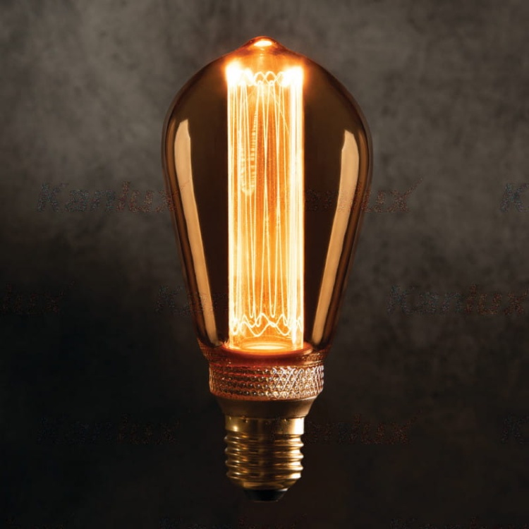 Żarówka LED SMD ST64 E27 4W 200lm 1800K 360° Kanlux 26047 zaświecona.jpg