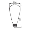 Żarówka LED SMD ST64 E27 4W 200lm 1800K 360° Kanlux 26047 wymiary.jpg