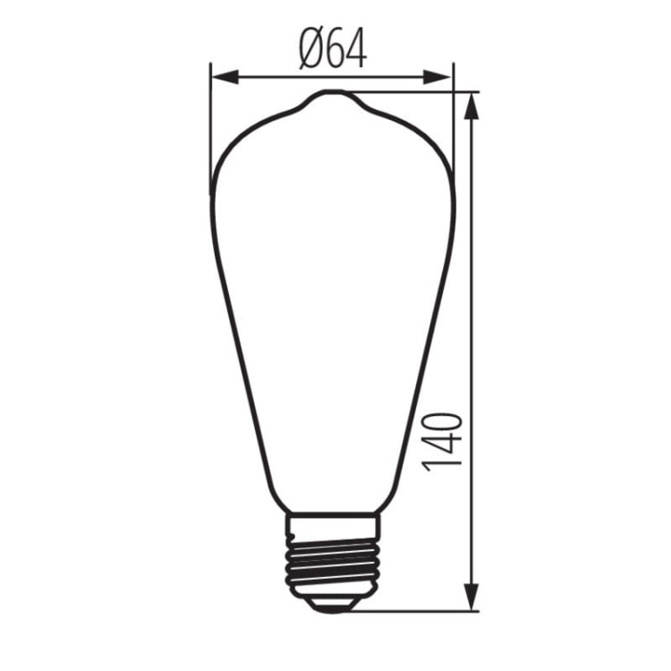 Żarówka LED SMD ST64 E27 4W 200lm 1800K 360° Kanlux 26047 wymiary.jpg