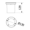 Wymiary oprawy najazdowej GTV BETA-O 130 × 129 mm