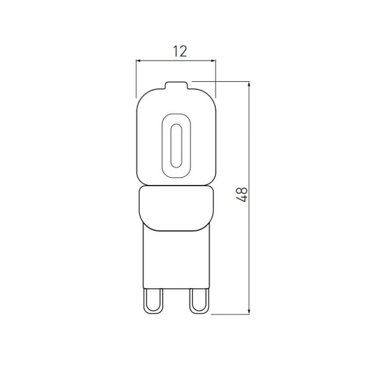 Żarówka LED G9 2,5W4000K b. neutralna 220lm LD-G93W25-45 GTV wymiary.jpg