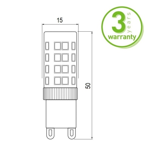 Żarówka LED G9 3,5W 3000K b. ciepła 350lm LD-G9PE35W-30 GTV wymiary.jpg