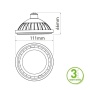 Żarówka POWER LED ES111 GU10 12,5W 3000K 1100lm 40° szara obudowa GTV wymiary.jpg