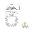 Żarówka POWER LED ES111 GU10 12,5W 3000K 1100lm 40° biała obudowa GTV wymiary.jpg