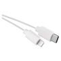 Kabel USB 2.0, wtyk C - Lightning MFi, i16P, ładowanie, transmisja danych, 1 m, biały