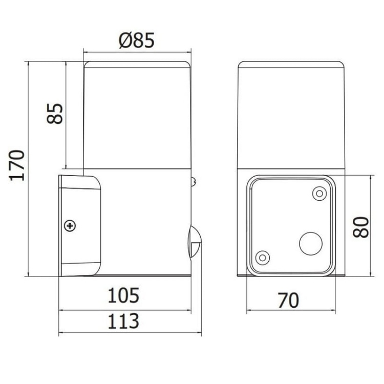 Oprawa elewacyjna ogrodowa CORTA-AU z czujnikiem PIR E27 25W IP44 grafit GTV wymiary.jpg