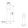 Oprawa ogrodowa CORTA-P 40cm E27 25W IP44 grafit GTV wymiary.jpg