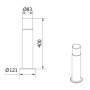 Oprawa ogrodowa CORTA-P 40cm E27 25W IP44 grafit GTV wymiary.jpg
