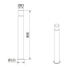 Oprawa ogrodowa CORTA-P 80cm E27 25W IP44 grafit GTV wymiary.jpg