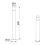 Oprawa ogrodowa CORTA-P 80cm E27 25W IP44 grafit GTV wymiary.jpg
