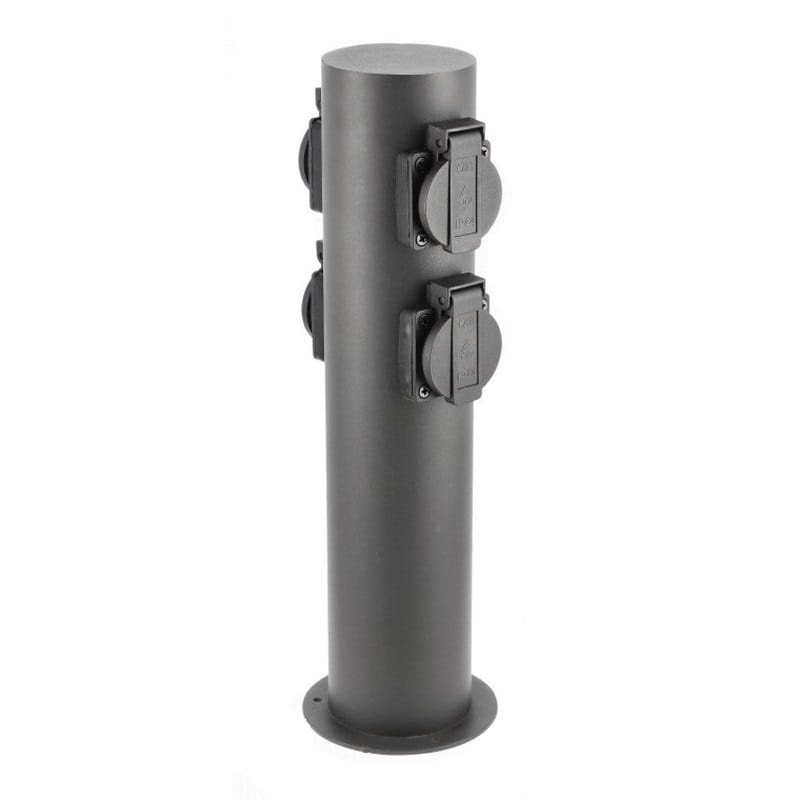 Gniazdo ogrodowe CORTA-P słupek 40cm 4x2P+Z schuko IP54 grafit GTV.jpg