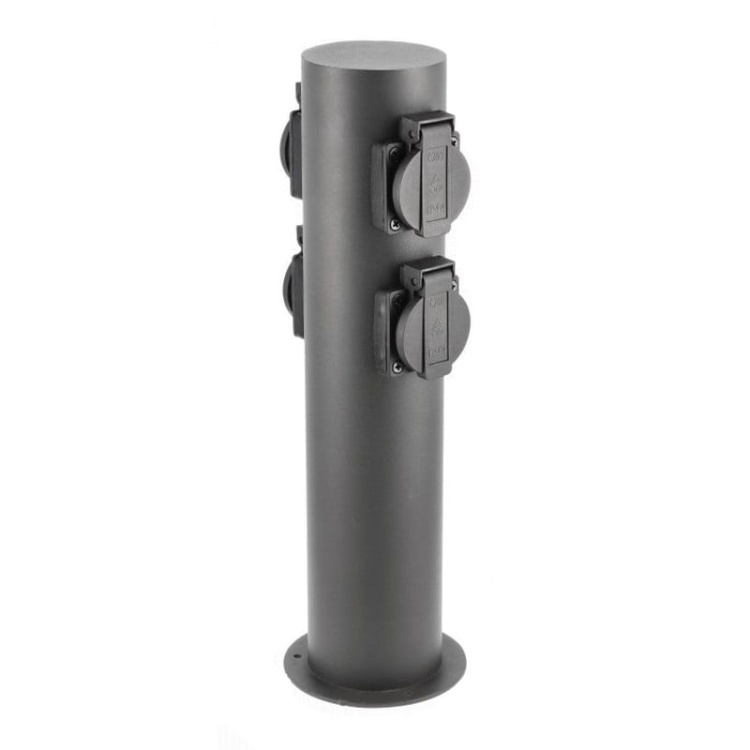 Gniazdo ogrodowe CORTA-P słupek 40cm 4x2P+Z schuko IP54 grafit GTV.jpg