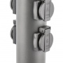 Gniazdo ogrodowe CORTA-P słupek 40cm 4x2P+Z schuko IP54 grafit GTV zbliżenie.jpg