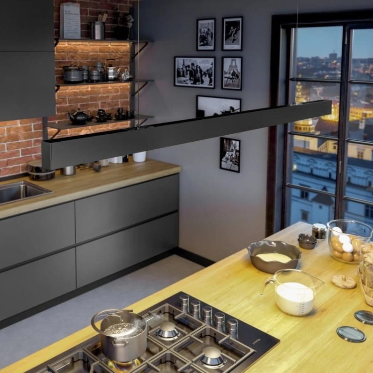 Oprawa liniowa zwieszana VILANA 42W 3780lm 4000K 120° 120cm czarna GTV aranżacja kuchni.jpg