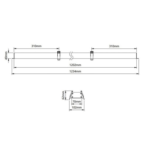 Ramka do wpuszczanego montażu oprawy LUNA 120cm czarna GTV wymiary.jpg