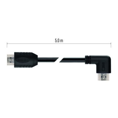 Przewód HDMI 2.0 wtyk A – wtyk A 90°, 5m