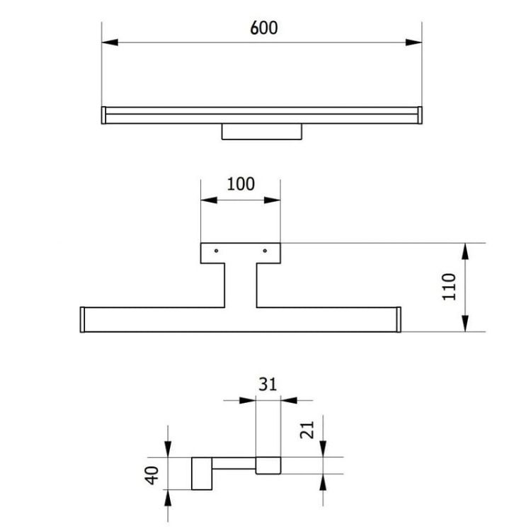 Oprawa meblowa liniowa KATANI LED biała 60cm 12W 960lm b.neutralna 4000K IP44 GTV wymiary.jpg