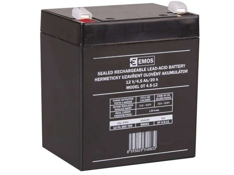 Akumulator VRLA w technologii AGM 12V 4,5Ah F4,7 EMOS
